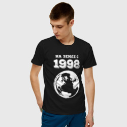 Мужская футболка хлопок На Земле с 1998 с краской на темном - фото 2