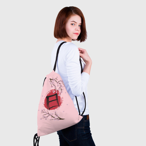 Рюкзак-мешок 3D Цветущая сакура с иероглифом cолнце - фото 5