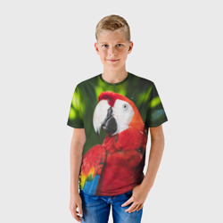 Детская футболка 3D Красный попугай Ара - фото 2