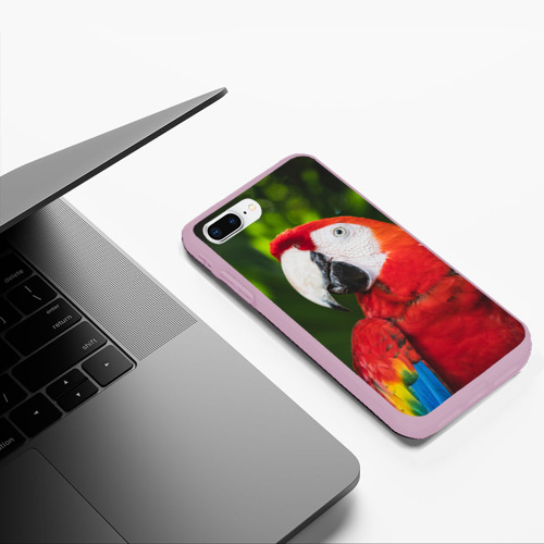 Чехол для iPhone 7Plus/8 Plus матовый с принтом Красный попугай Ара, фото #5