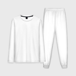Белая 17 – Мужская пижама с лонгсливом хлопок с принтом купить
