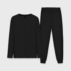 Черная 10 – Мужская пижама с лонгсливом хлопок с принтом купить
