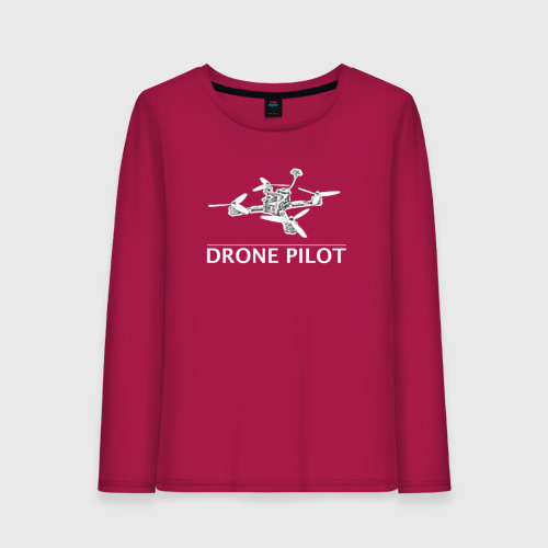 Женский лонгслив хлопок Drone's pilot, цвет маджента