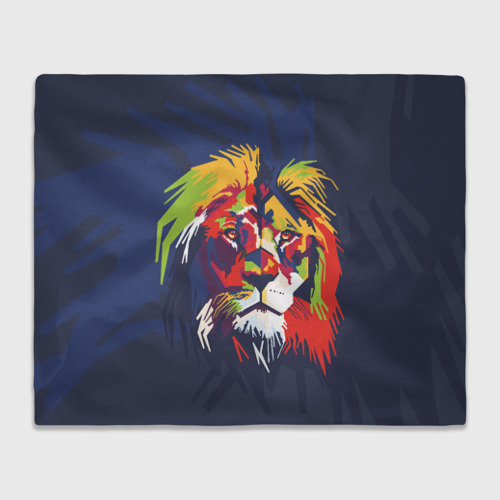 Плед 3D Задумчивый лев в стиле поп-арт, цвет 3D (велсофт)
