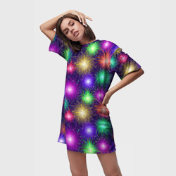 Платье-футболка 3D Праздничный салют - фейерверк - фото 2