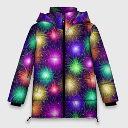 Женская зимняя куртка Oversize Праздничный салют - фейерверк