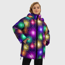 Женская зимняя куртка Oversize Праздничный салют - фейерверк - фото 2