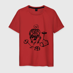 Скелет барабанщик – Мужская футболка хлопок с принтом купить со скидкой в -20%