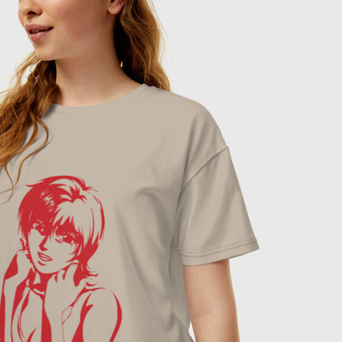 Женская футболка хлопок Oversize с принтом Azusa Fuyutsuki, фото на моделе #1