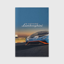 Обложка для паспорта матовая кожа Lamborghini Huracan STO - car racing