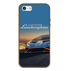 Чехол для iPhone 5/5S матовый Lamborghini Huracan STO - car racing