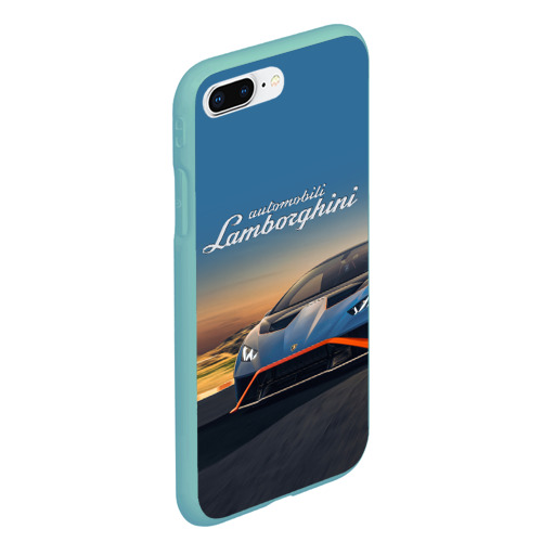 Чехол для iPhone 7Plus/8 Plus матовый Lamborghini Huracan STO - car racing, цвет мятный - фото 3