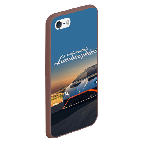 Чехол для iPhone 5/5S матовый Lamborghini Huracan STO - car racing, цвет коричневый - фото 3
