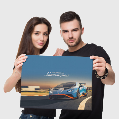 Холст прямоугольный Lamborghini Huracan STO - car racing, цвет 3D печать - фото 5