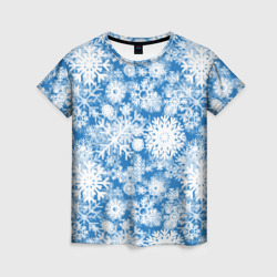 Женская футболка 3D Снежинки паттерн