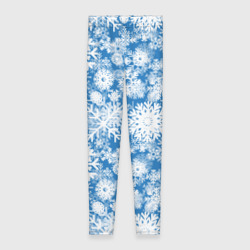 Леггинсы 3D Снежинки паттерн