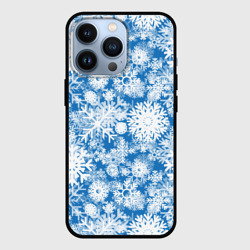 Чехол для iPhone 13 Pro Снежинки паттерн