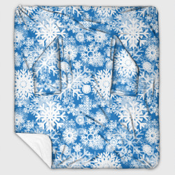 Плед с рукавами Снежинки паттерн