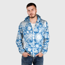 Мужская ветровка 3D Снежинки паттерн - фото 2