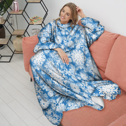 Плед с рукавами Снежинки паттерн - фото 2