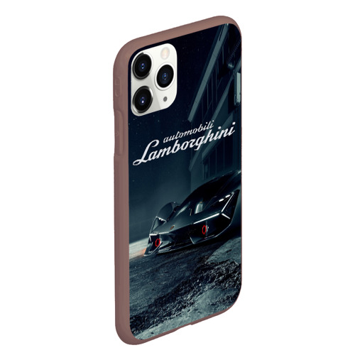Чехол для iPhone 11 Pro Max матовый Lamborghini - power - Italy, цвет коричневый - фото 3