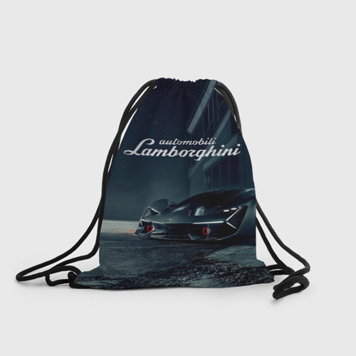Рюкзак-мешок с принтом Lamborghini - power - Italy, вид спереди №1