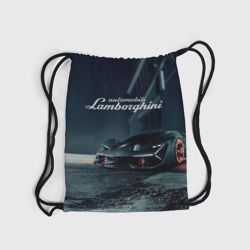 Рюкзак с принтом Lamborghini - power - Italy для любого человека, вид спереди №5. Цвет основы: белый