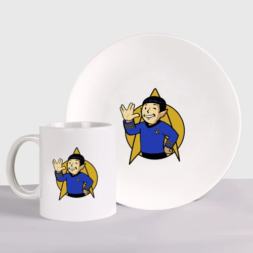 Набор: тарелка + кружка Spoke - Vault boy