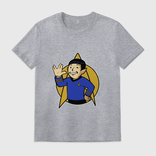 Мужская футболка хлопок с принтом Spoke - Vault boy, вид спереди #2