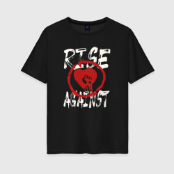 Женская футболка хлопок Oversize Rise Against панк рок группа