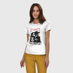 Женская пижама с белой футболкой хлопок I hate Pink Floyd как у Sex Pistols - фото 2