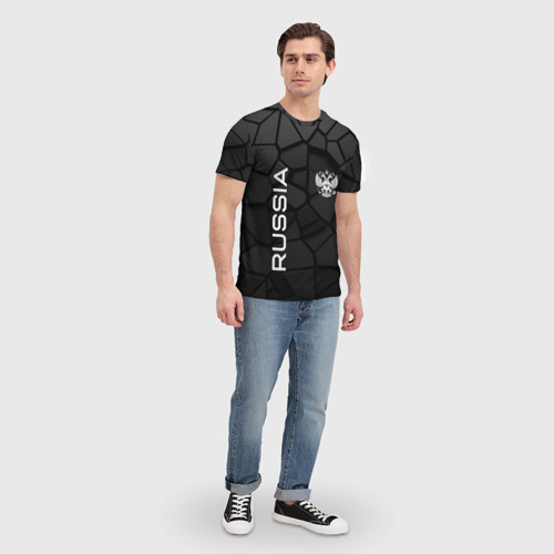Мужская футболка 3D Черная броня Россия, цвет 3D печать - фото 5