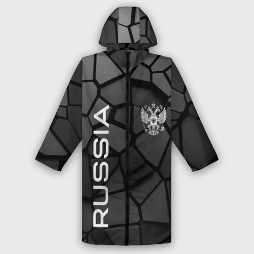 Дождевик унисекс 3D Черная броня Россия