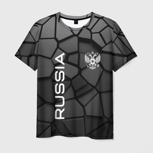 Мужская футболка 3D Черная броня Россия, цвет 3D печать