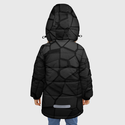 Зимняя куртка для девочек 3D Черная броня Россия, цвет черный - фото 4