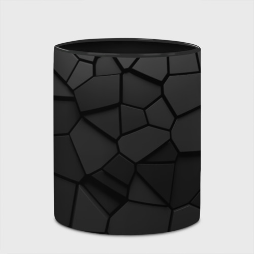 Кружка с полной запечаткой Черные стальные плиты, цвет белый + черный - фото 4