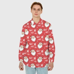 Мужская рубашка oversize 3D Дед Мороз - Санта Клаус - фото 2
