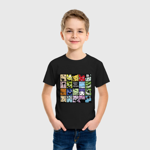 Детская футболка хлопок с принтом All happy three friends, фото на моделе #1