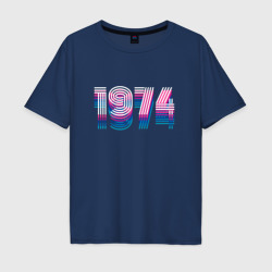 1974 год ретро неон – Мужская футболка хлопок Oversize с принтом купить со скидкой в -16%