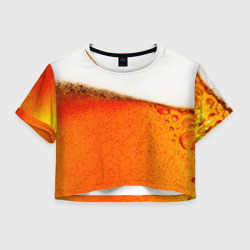 Женская футболка Crop-top 3D Тёмное пиво