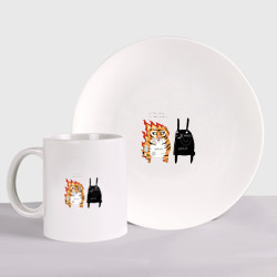 Набор: тарелка + кружка Тигр и кролик 2022-2023