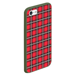 Чехол для iPhone 5/5S матовый Красная шотландская клетка - фото 2