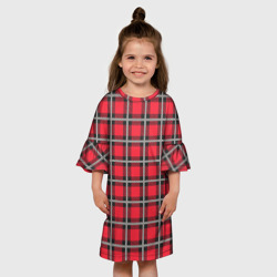Детское платье 3D Красная шотландская клетка - фото 2