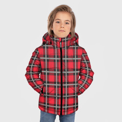 Зимняя куртка для мальчиков 3D Красная шотландская клетка - фото 2