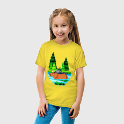 Детская футболка хлопок Капибара в лесном озере - фото 2