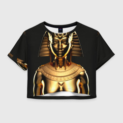Женская футболка Crop-top 3D Золотой бюст египетской царицы