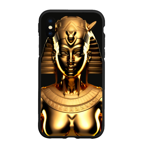 Чехол для iPhone XS Max матовый Золотой бюст египетской царицы, цвет черный