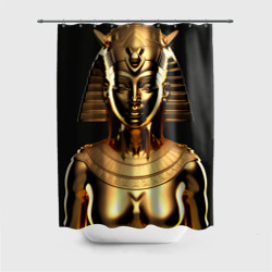 Штора 3D для ванной Золотой бюст египетской царицы