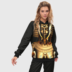 Женский костюм с толстовкой 3D Золотой бюст египетской царицы - фото 2