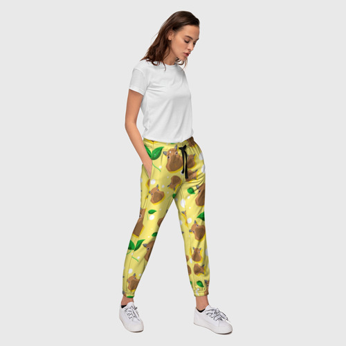 Женские брюки 3D Капибара паттерн, цвет 3D печать - фото 5